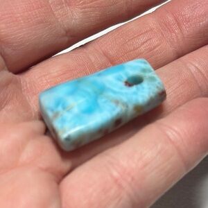 Blue and White Aragonite Stone Pendant